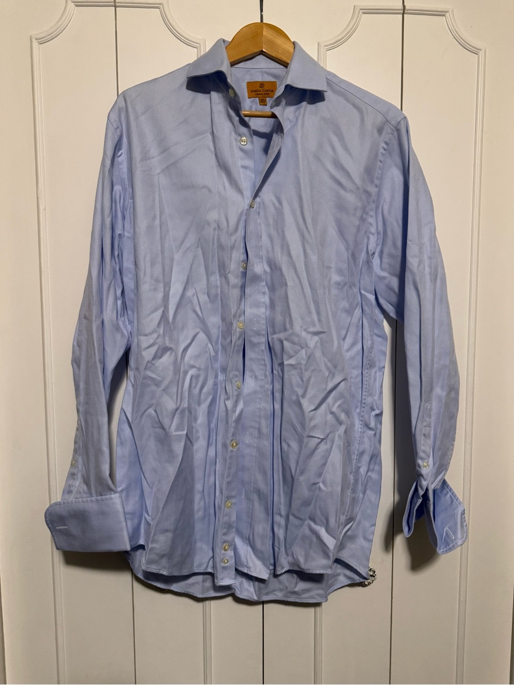 Soft Light Blue Men's Dress Shirt with Spread Collar